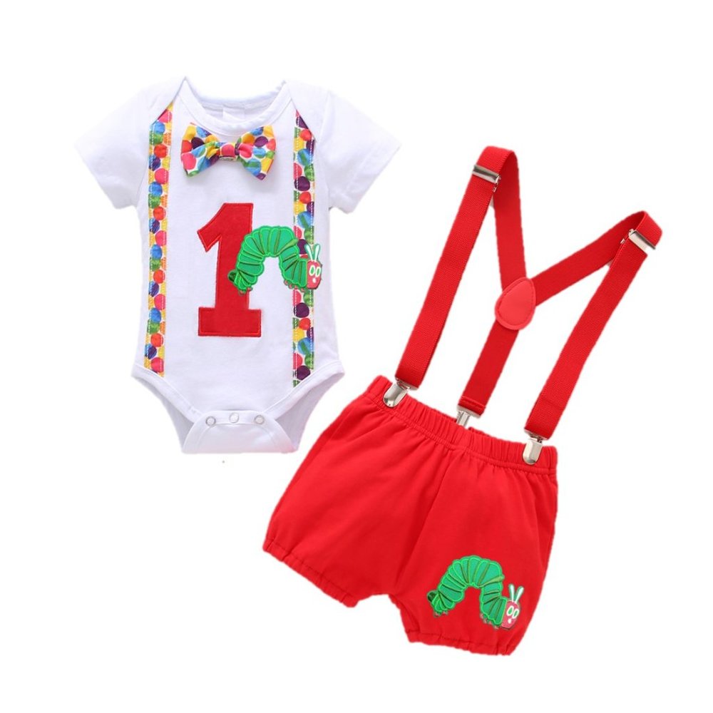 The very Hungry Caterpillar Outfit Smash Cake Birthday Clothes Suspender romper